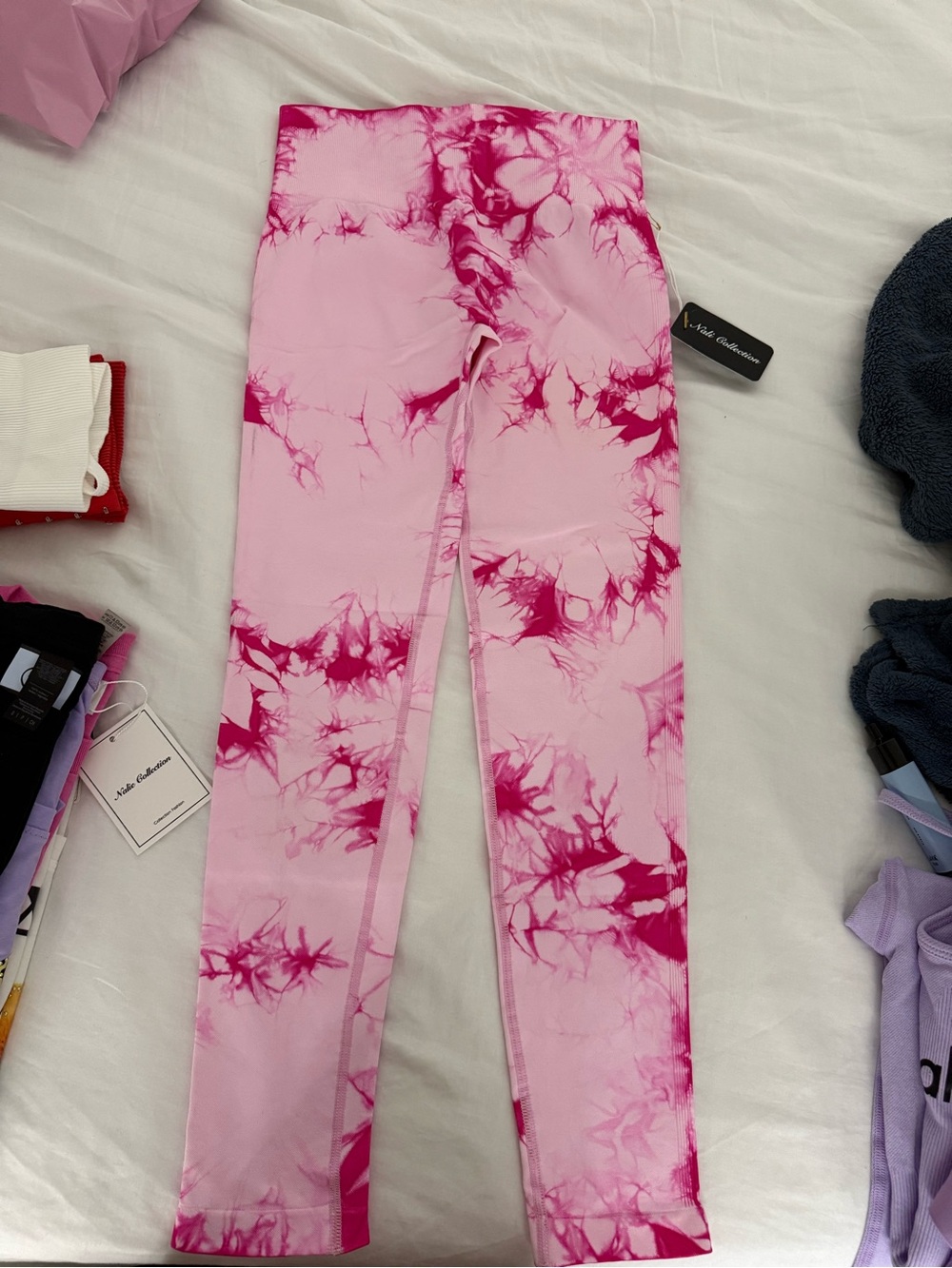 Women  Pink Tie-Dye Leggings